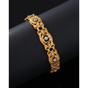 Gold And Diamond Bracelet 