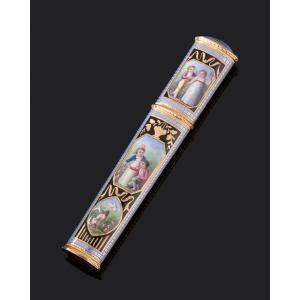 Etui en or et émail de la fin du XVIIIème siècle