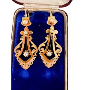 Gold Earrings From The Napoleon III Era
