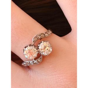 Bague toi et moi or, platine et diamant