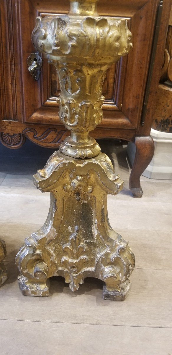 Paire De Porte Cierges  Epoque XVIIIème-photo-3