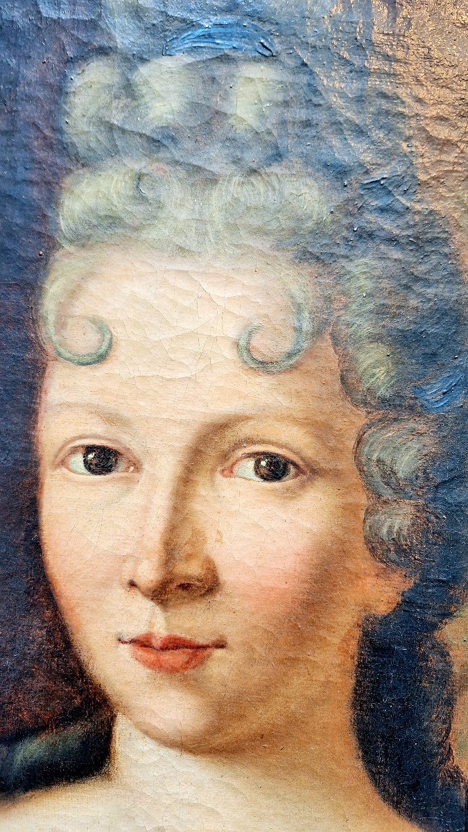 Portrait De Marguerite De Palerme | XVIIIème | Ecole Française -photo-1