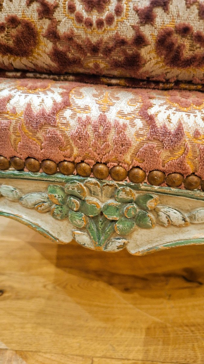 Louis XV Period Lacquered Wooden Bergère By Louis Cresson -photo-3