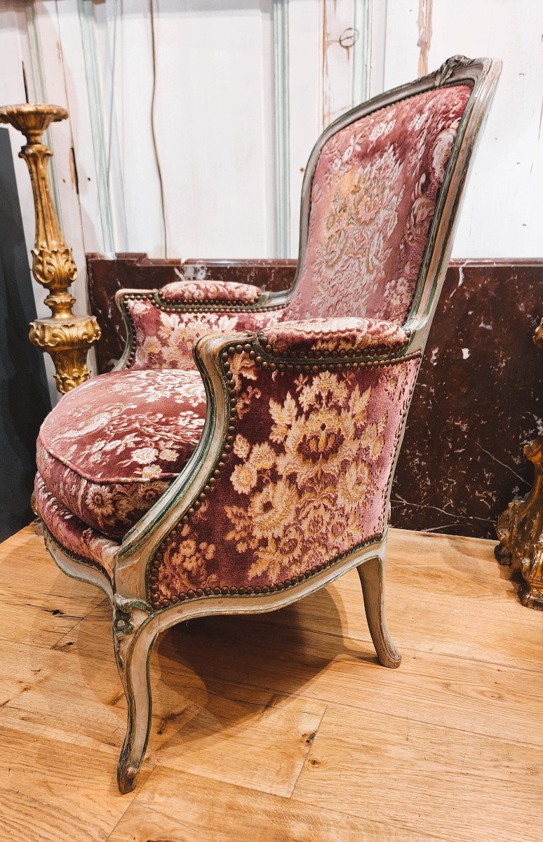 Louis XV Period Lacquered Wooden Bergère By Louis Cresson -photo-3