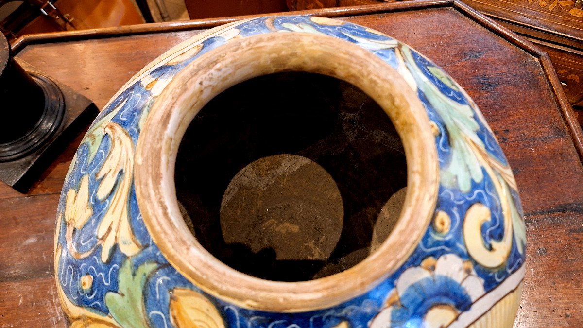 Majolique Grand Vase Boule Italien XVIIIème-photo-3