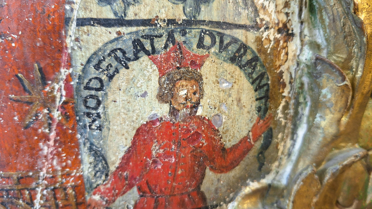 Baroque Coat Of Arms In Gilded Wood, Late 17th - Early 18th Century -photo-4