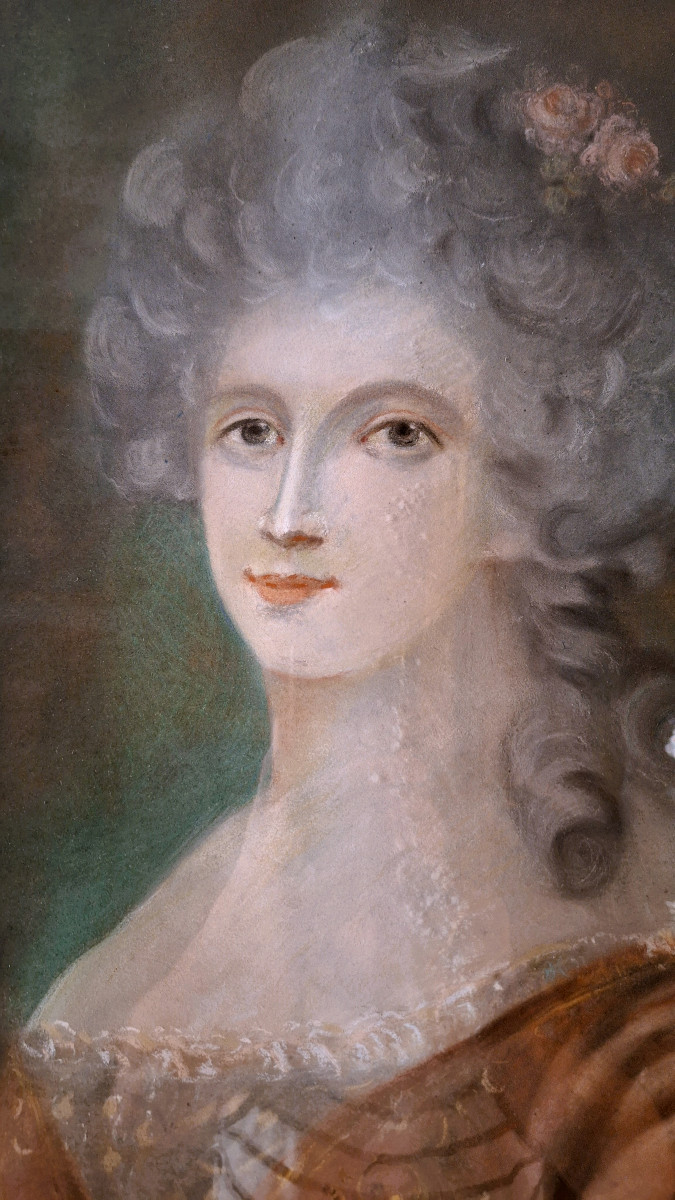 Pastel Portrait Of A Lady Of Quality, Late 18th Century-photo-2