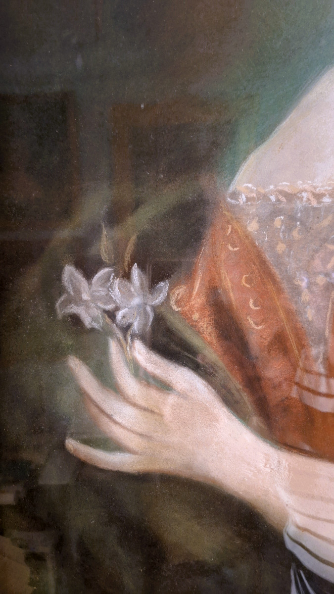 Pastel Portrait Of A Lady Of Quality, Late 18th Century-photo-3