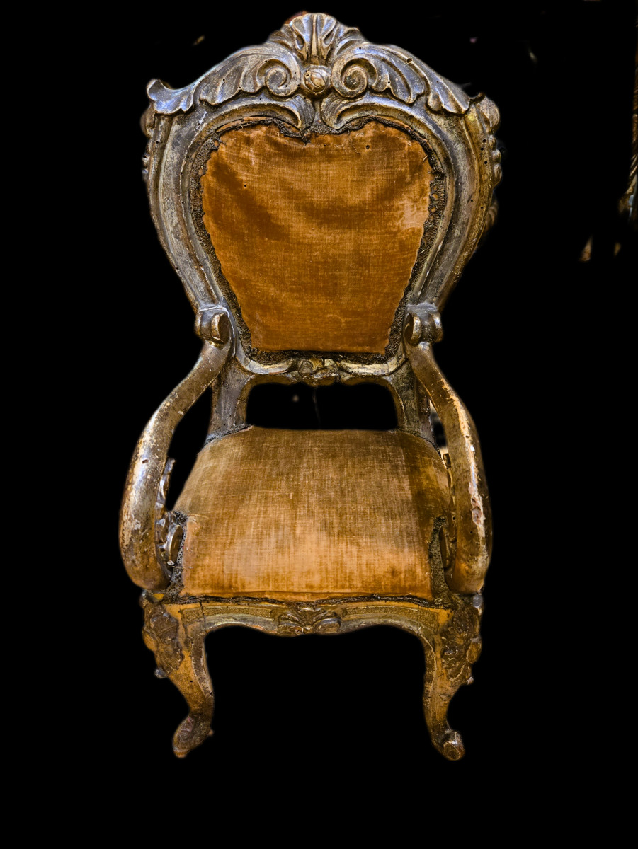 Small 19th Century Italian Gilded Armchair