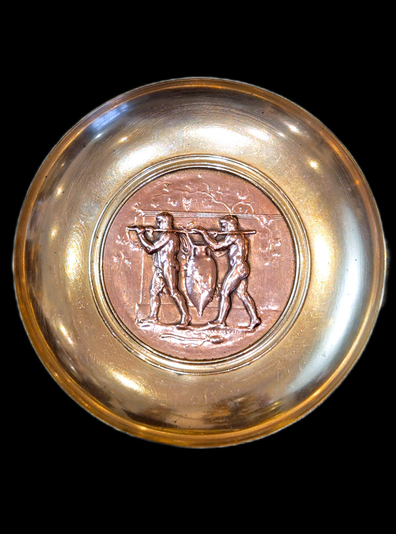 Small Decorative Bronze And Copper Bowl By Levillain Barbedienne, 19th Century