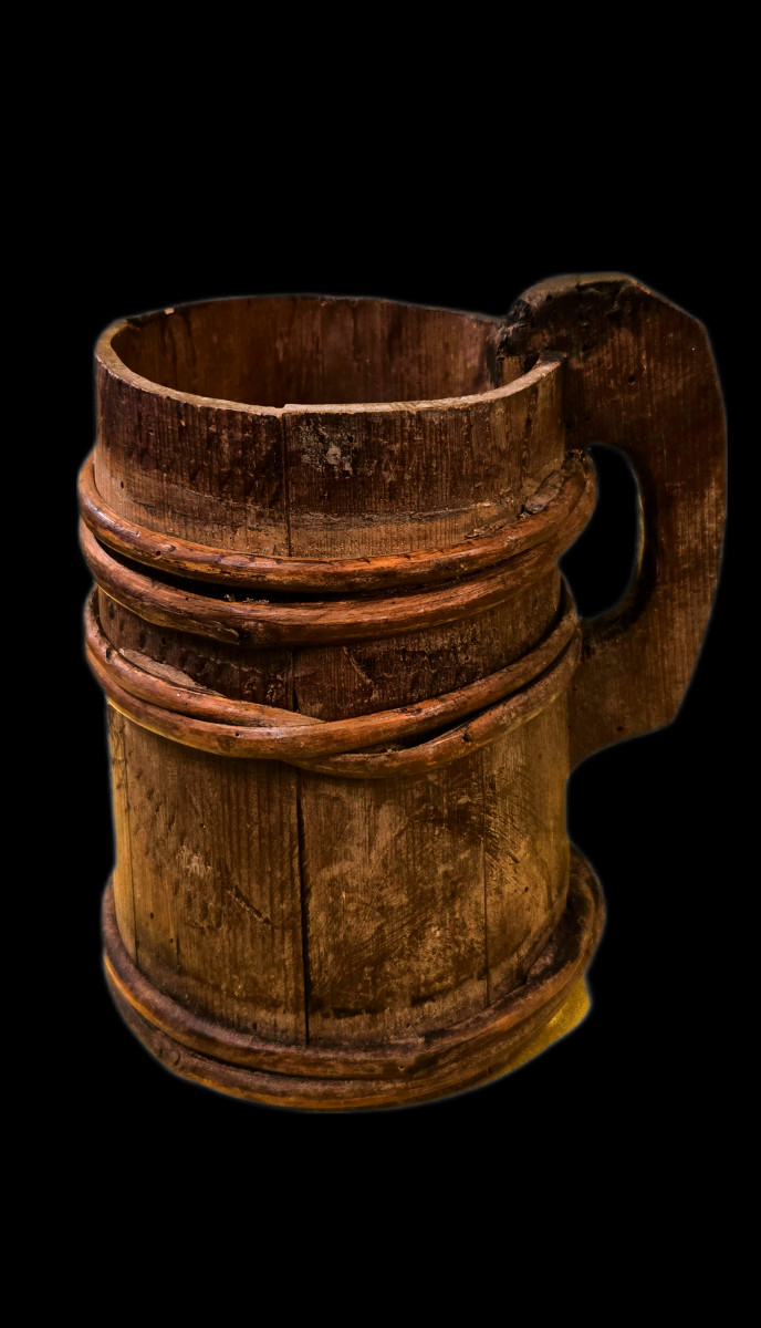 Chope en bois cerclé- Art populaire -XIXème-photo-1