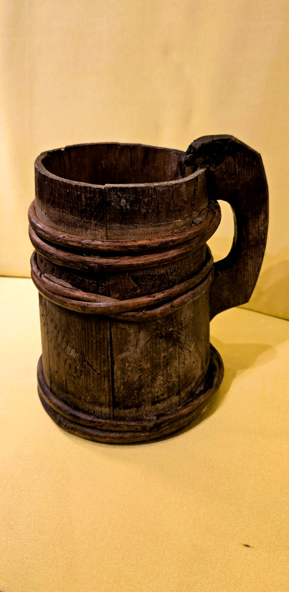 Chope en bois cerclé- Art populaire -XIXème