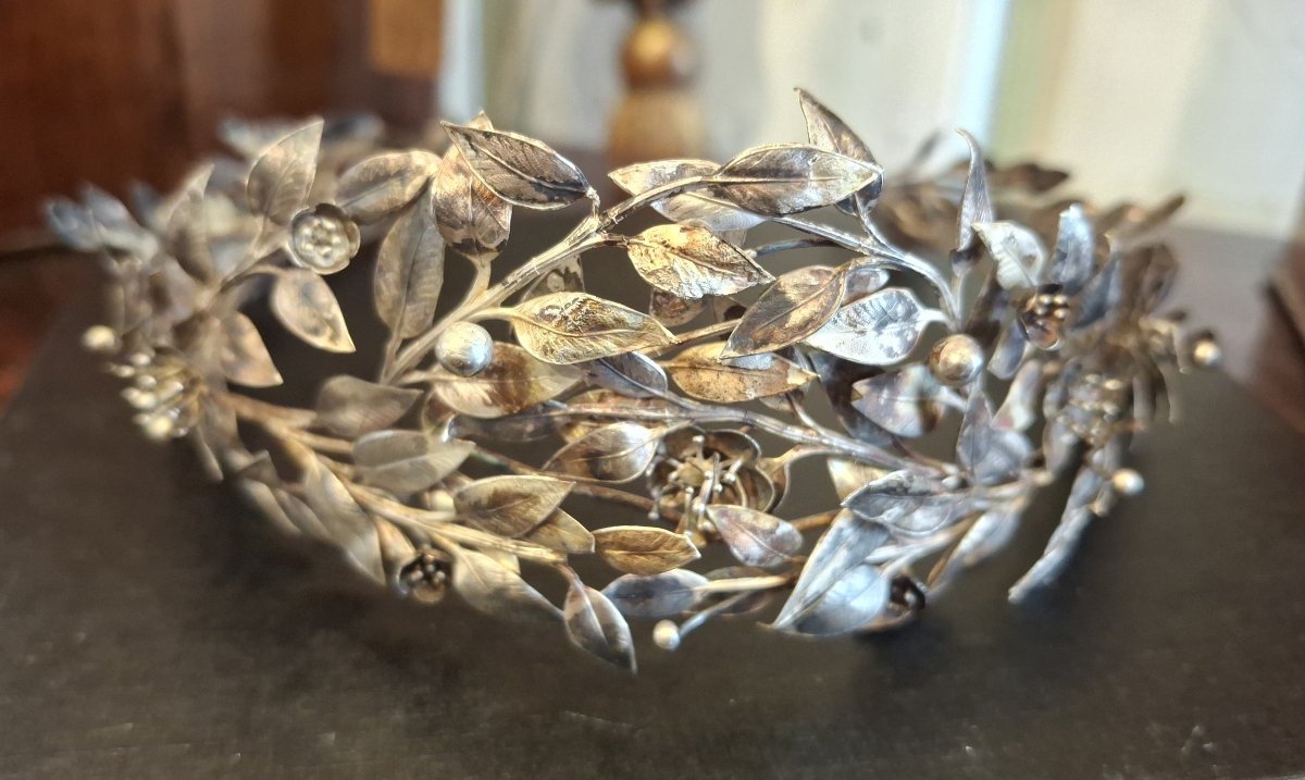 diadème de mariée en argent autrichien XIXème-photo-2