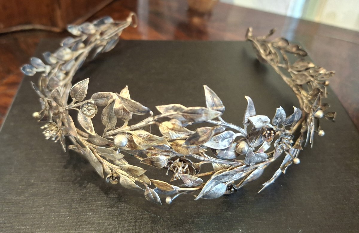 diadème de mariée en argent autrichien XIXème-photo-3