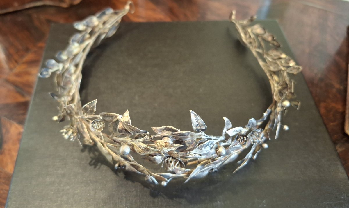diadème de mariée en argent autrichien XIXème-photo-4