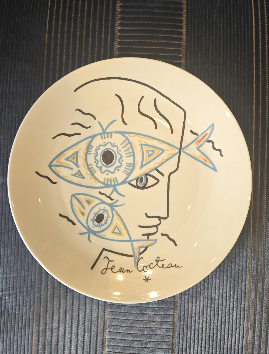 suite de 6 assiettes en porcelaine Cocteau-photo-3