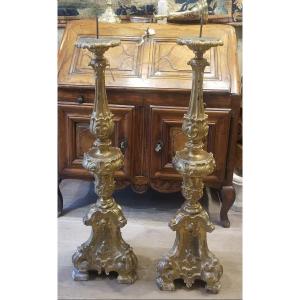 Pair Of Candle Holders | Golden Wood All Sides| 18th Century Period