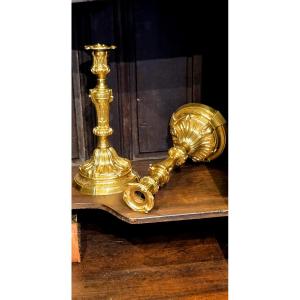 Pair Of 19th Century Gilt Bronze Candlesticks