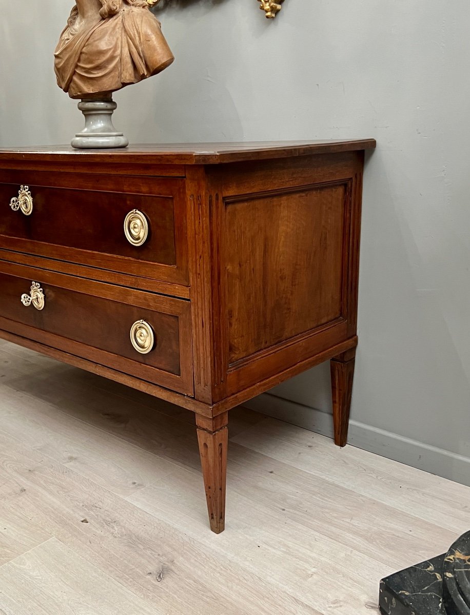 Louis XVI Walnut Commode Around 1780-photo-3