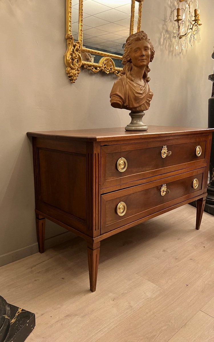 Louis XVI Walnut Commode Around 1780-photo-2
