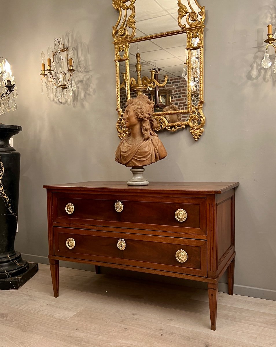 Louis XVI Walnut Commode Around 1780-photo-4
