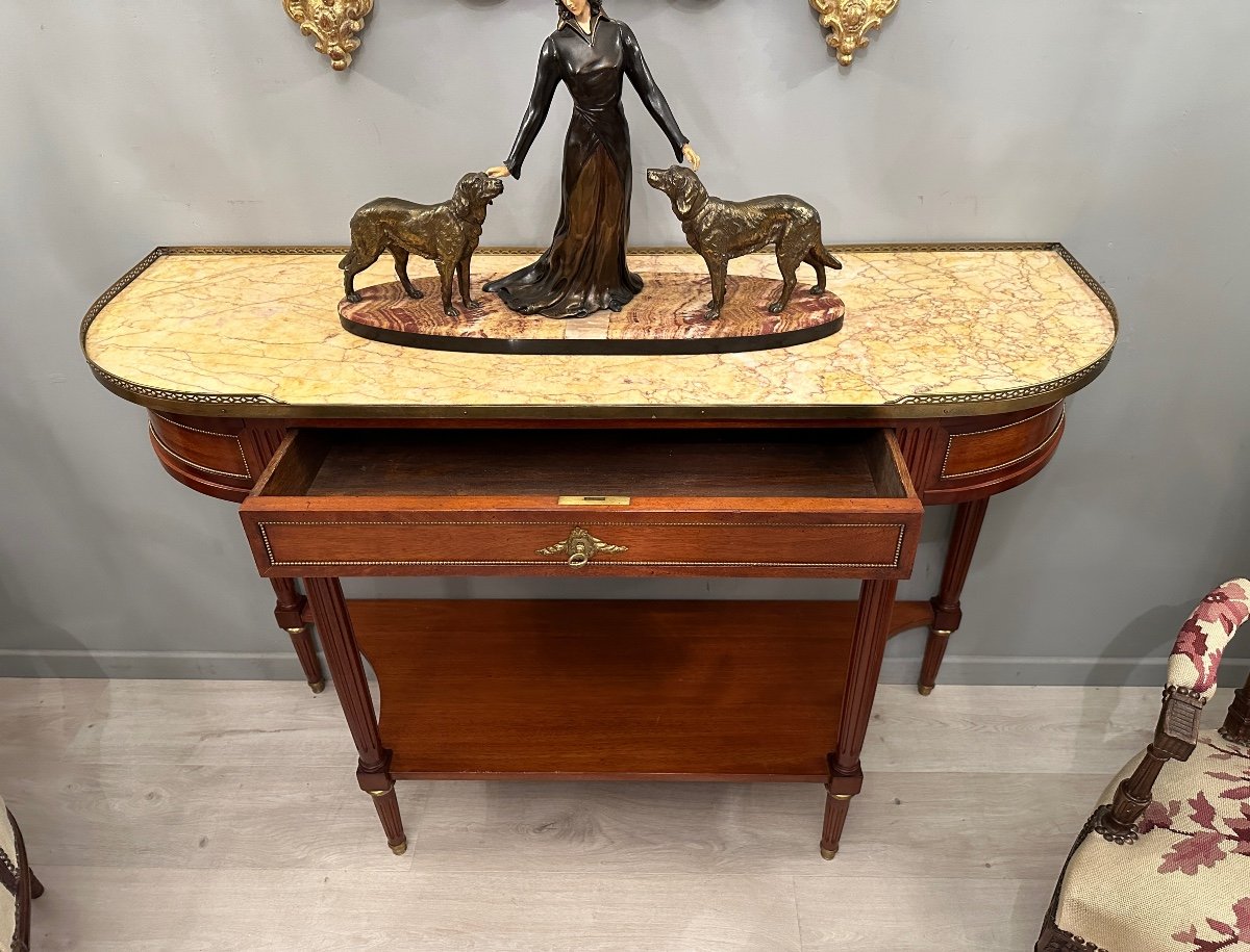 Louis XVI Style Console Table In Mahogany Maison Jansen Paris-photo-2