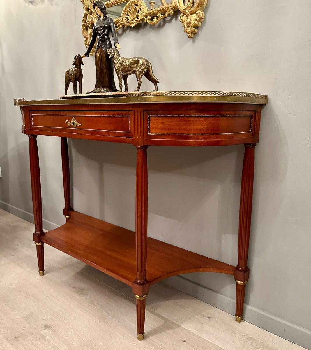 Louis XVI Style Console Table In Mahogany Maison Jansen Paris-photo-3