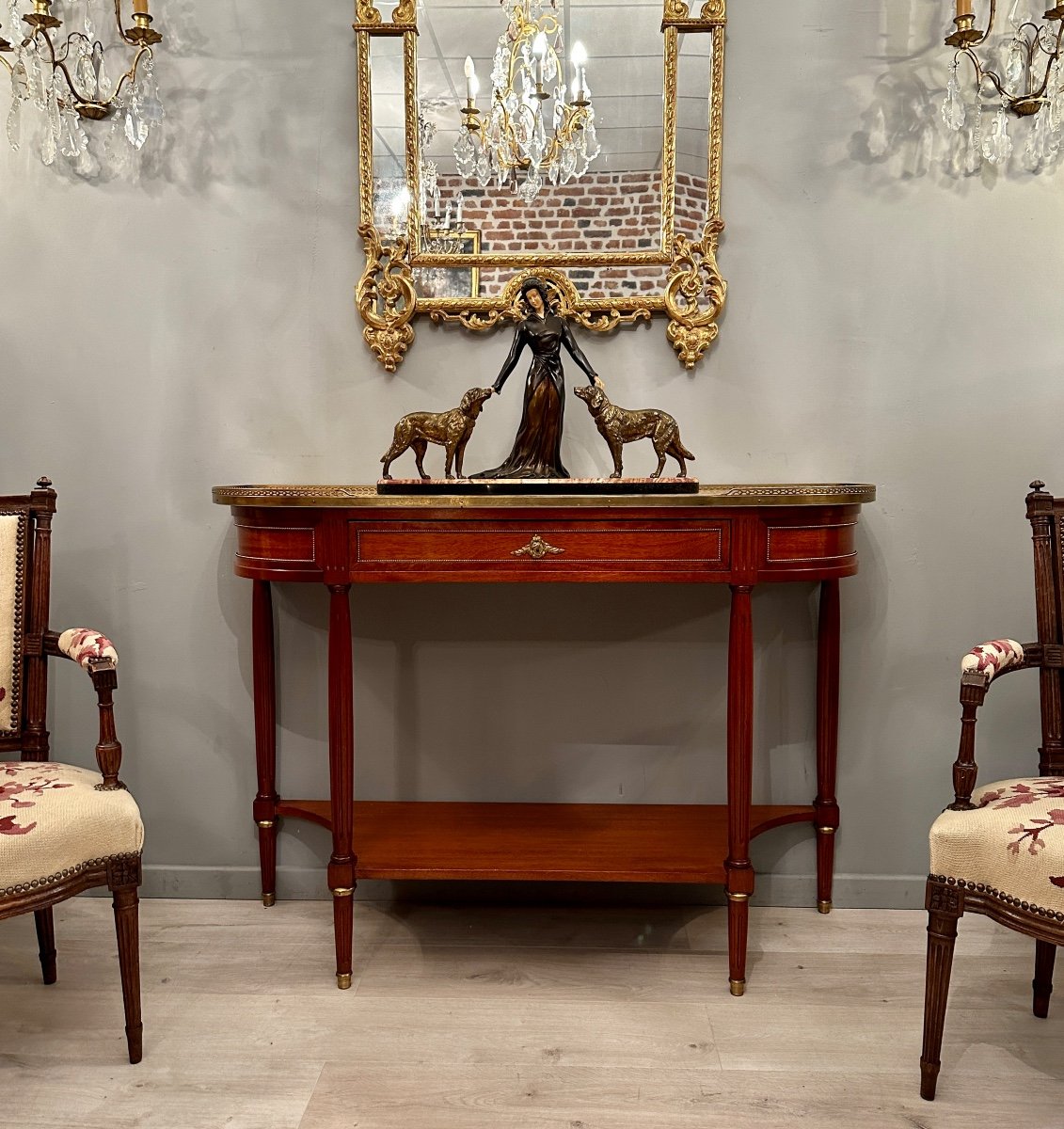 Louis XVI Style Console Table In Mahogany Maison Jansen Paris