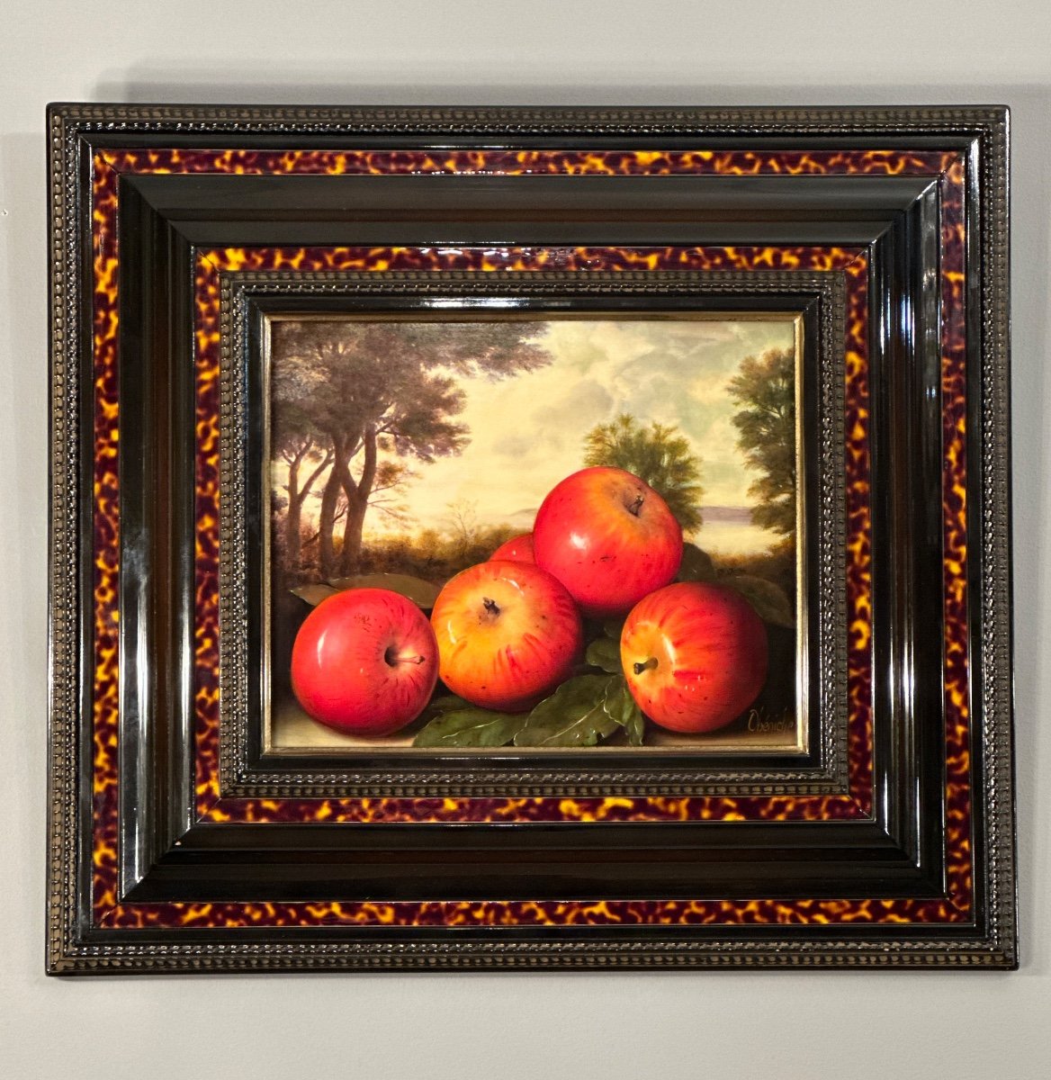 Nature Morte Aux Pommes De Dominique Obeniche ( 1949 - 2018)