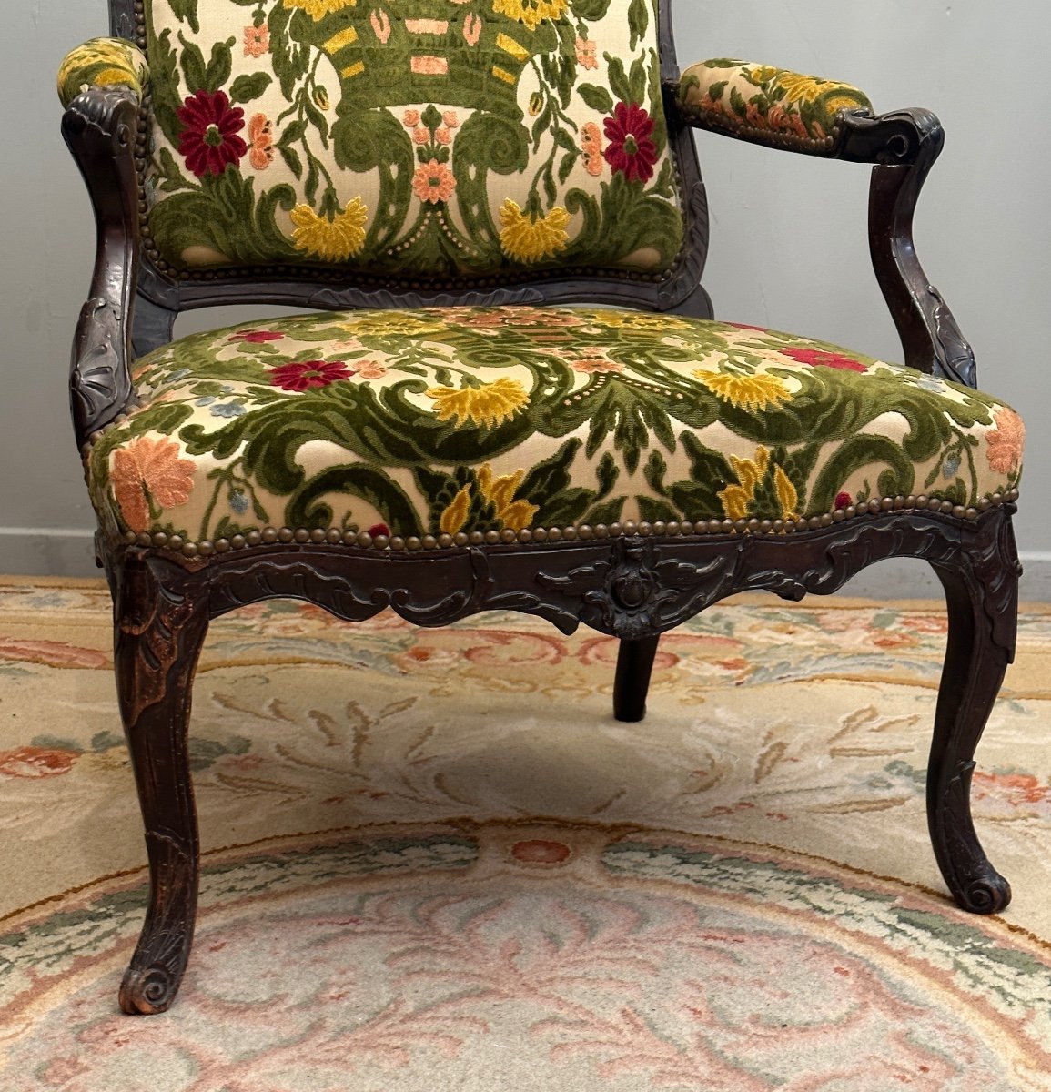 Large Armchair With Flat Backrest From The Regency Period Debut XVIIIth-photo-2