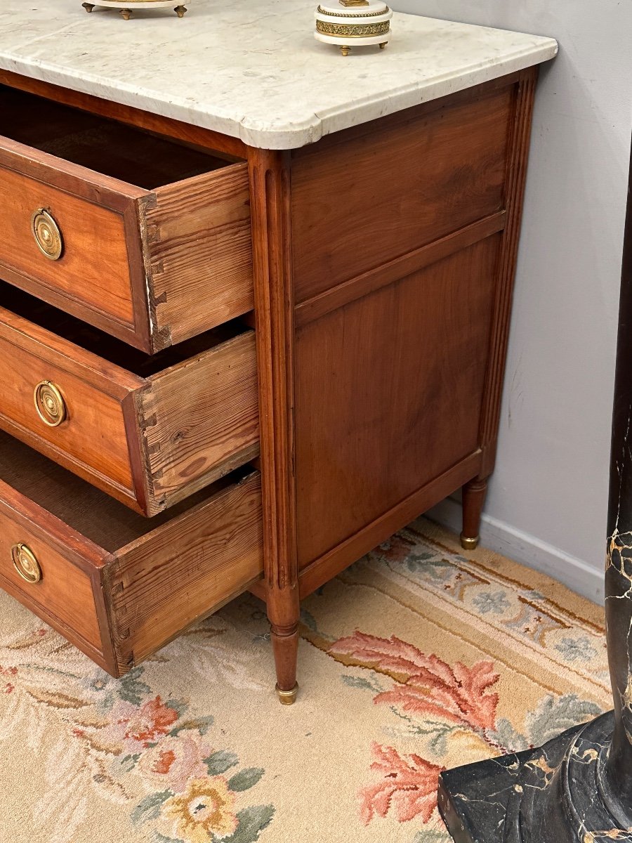 Commode En Acajou Blond d'Epoque Louis XVI Vers 1780-photo-2