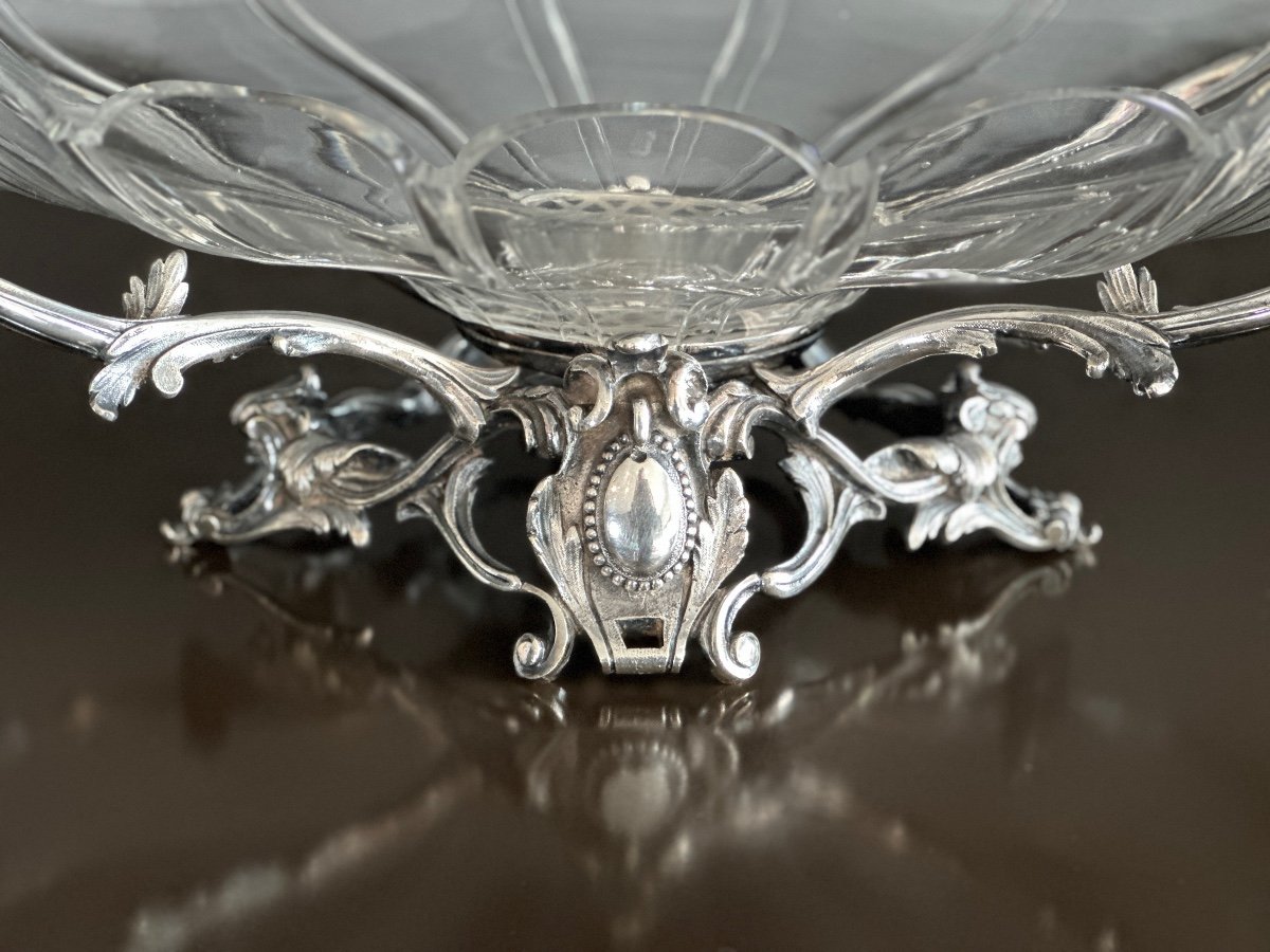 Baccarat, Table Center In Silver Bronze And Crystal Epoque Nineteenth-photo-3