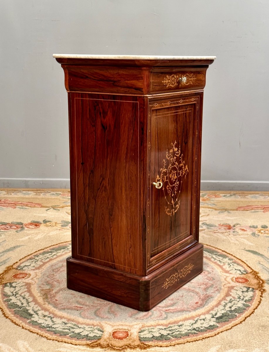 Charles X Period Bedside In XIXth Marquetry-photo-2