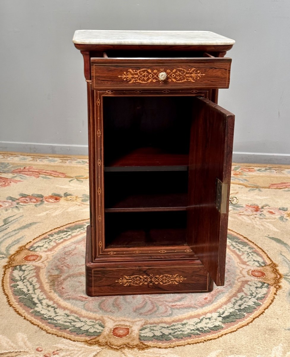 Charles X Period Bedside In XIXth Marquetry-photo-3