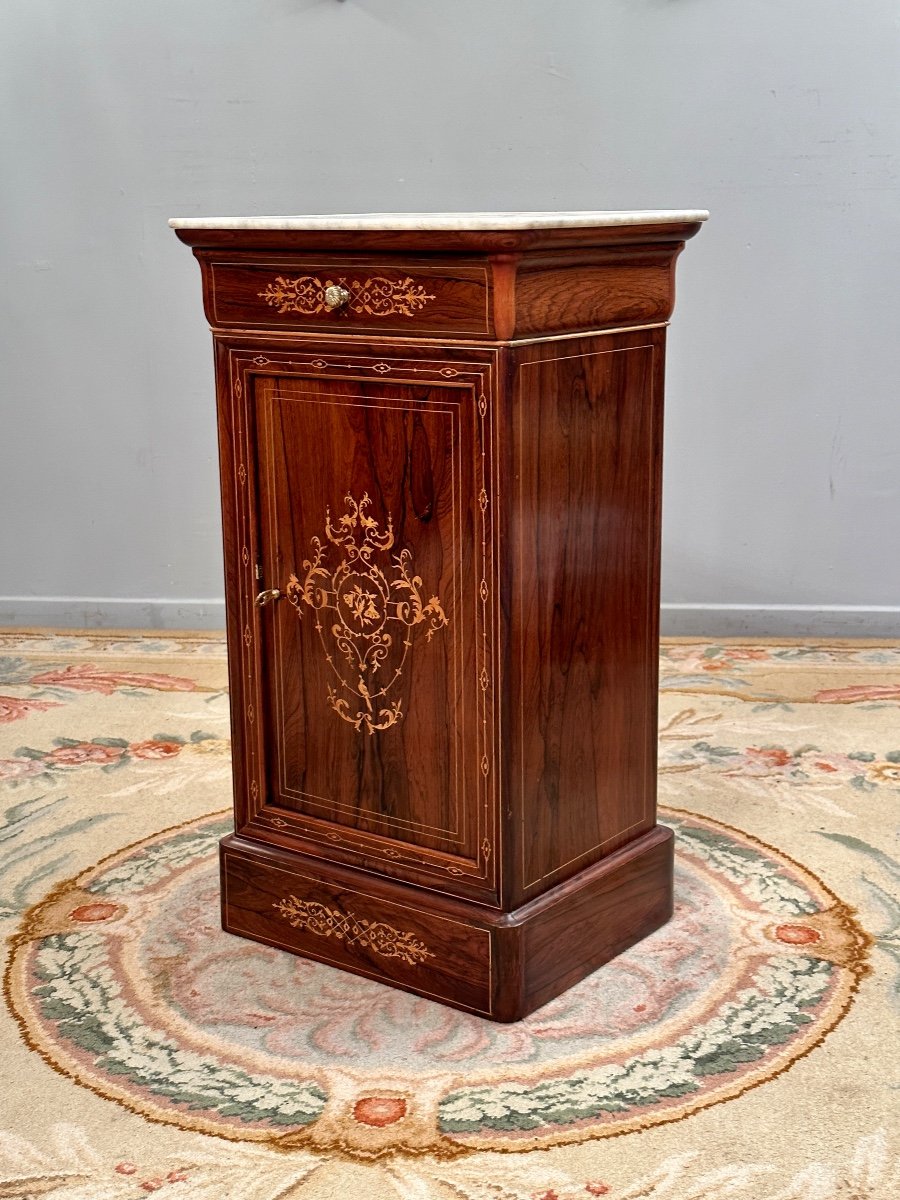 Charles X Period Bedside In XIXth Marquetry-photo-4