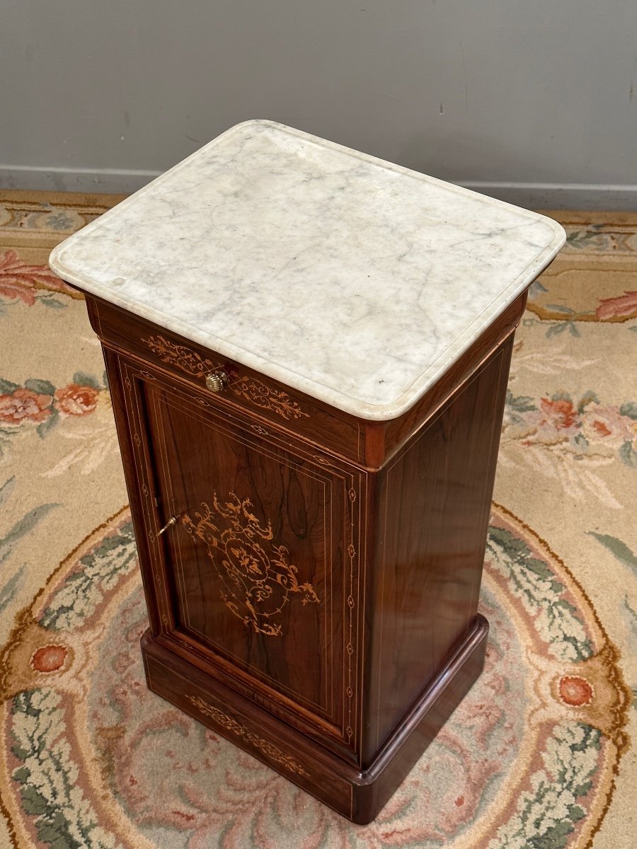 Charles X Period Bedside In XIXth Marquetry-photo-2