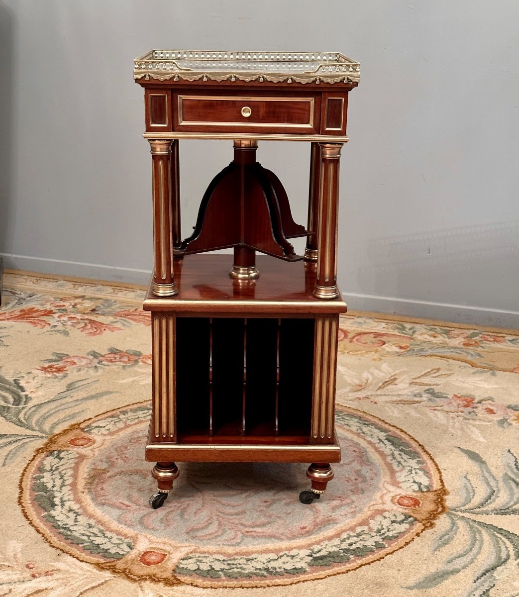 Small Mahogany Music Room Furniture Louis XVI Style Mahogany XIXth-photo-4