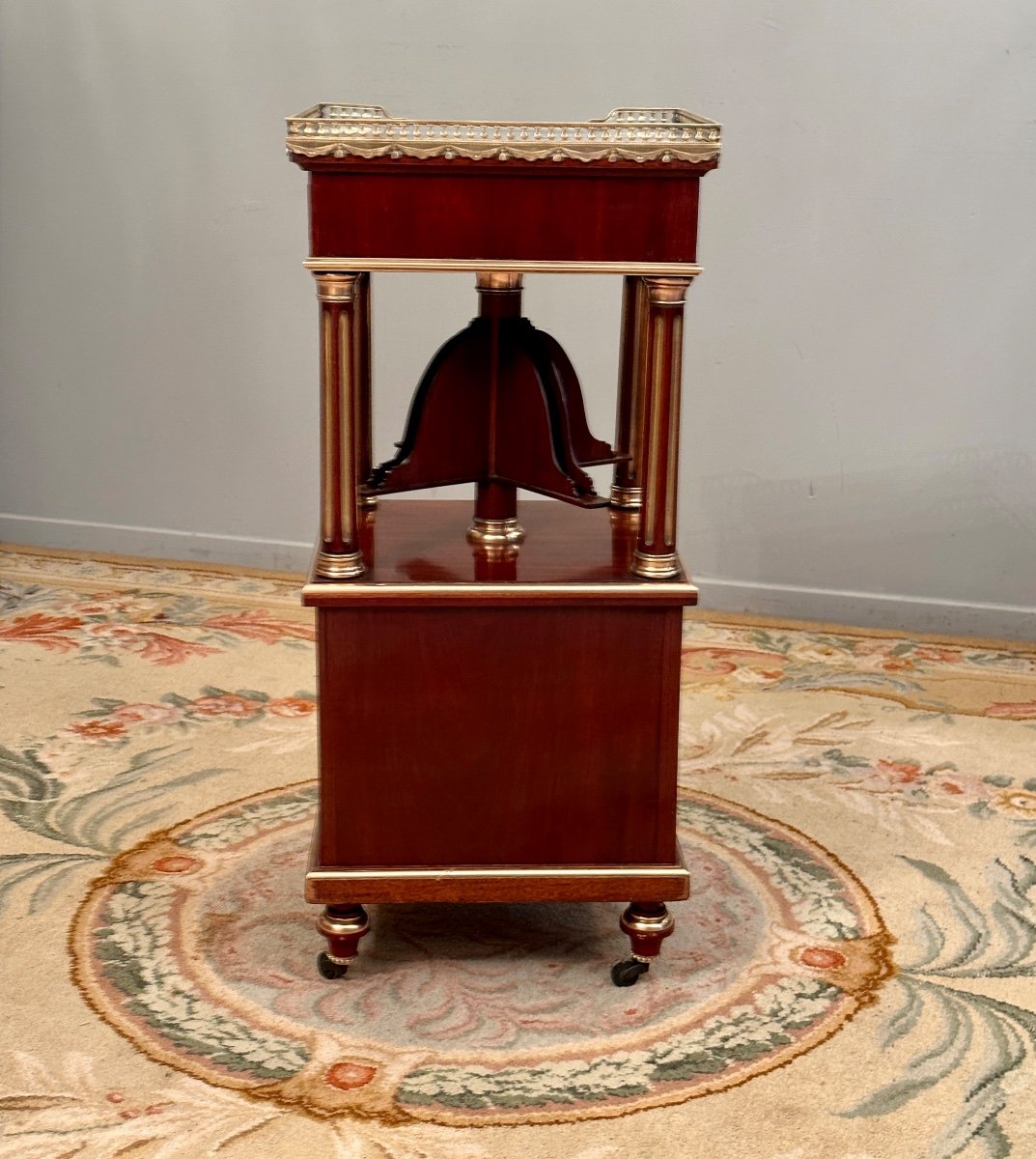 Small Mahogany Music Room Furniture Louis XVI Style Mahogany XIXth-photo-1