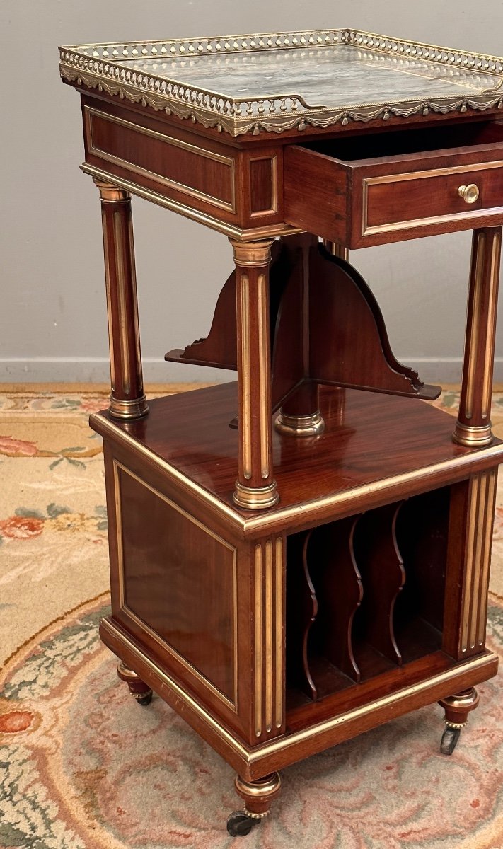 Small Mahogany Music Room Furniture Louis XVI Style Mahogany XIXth-photo-4