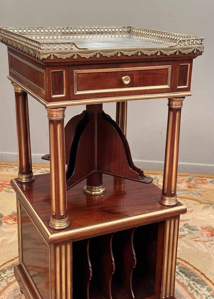 Small Mahogany Music Room Furniture Louis XVI Style Mahogany XIXth-photo-5
