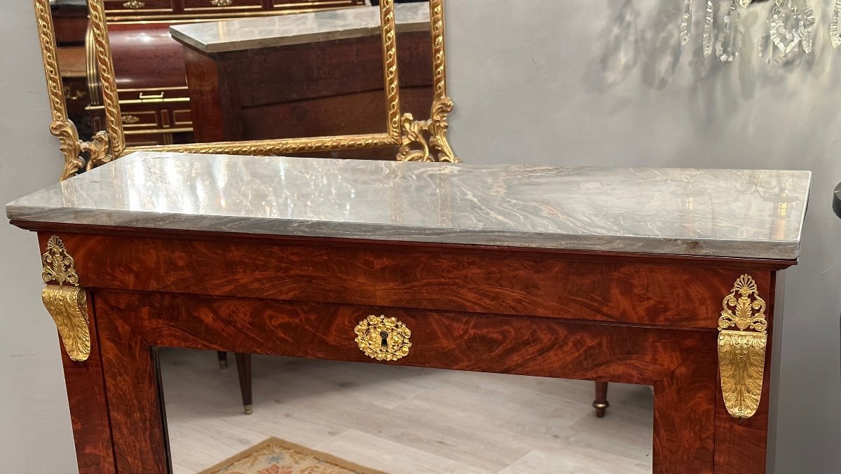 Important Bonheur Du Jour Mahogany Empire Period Circa 1810-photo-1