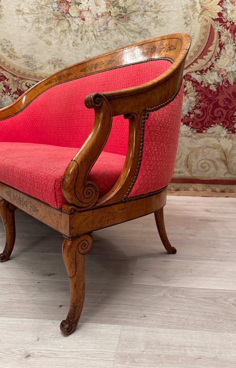 Rare Banquette Gondole d'Epoque Charles X Vers 1820-photo-1