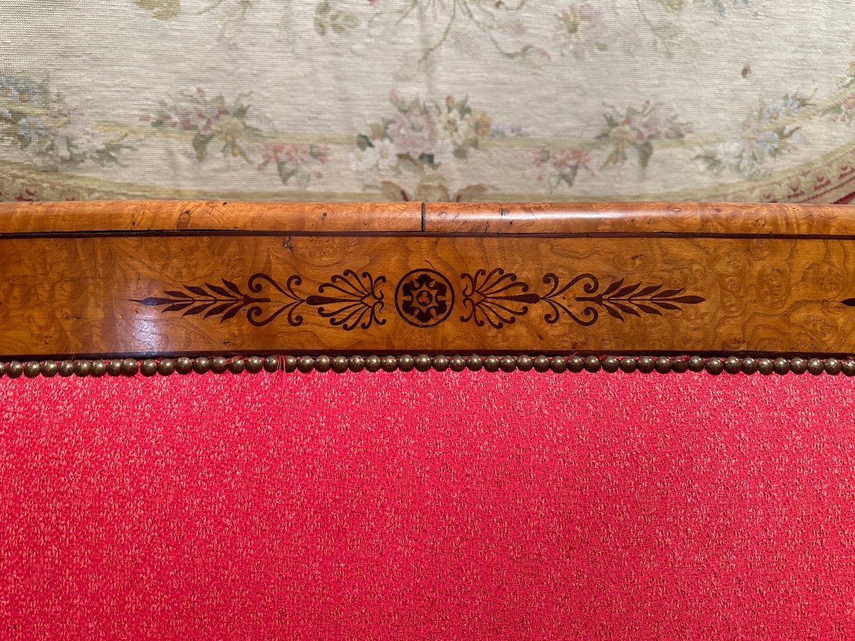 Rare Banquette Gondole d'Epoque Charles X Vers 1820-photo-3
