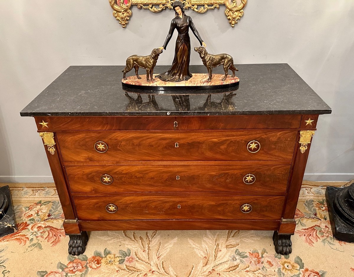 Jacob Desmalter, Commode Empire Acajou Retour d'Egypte Vers 1810-photo-3