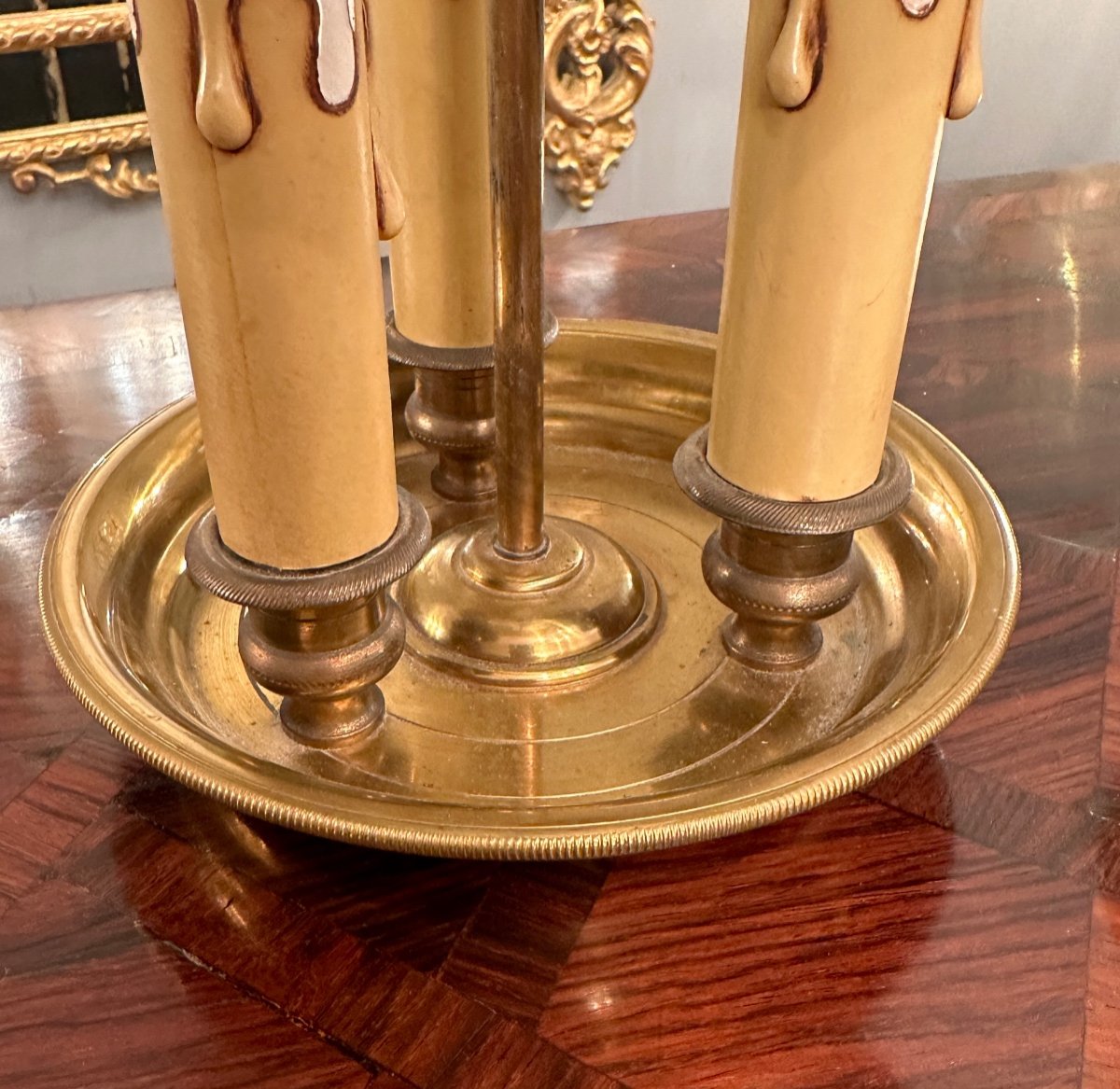 Pair Of Louis XVI Style Bouillotte Lamp Circa 1960-photo-3