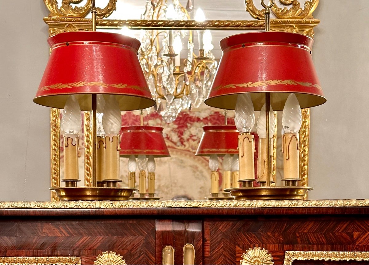 Pair Of Louis XVI Style Bouillotte Lamp Circa 1960