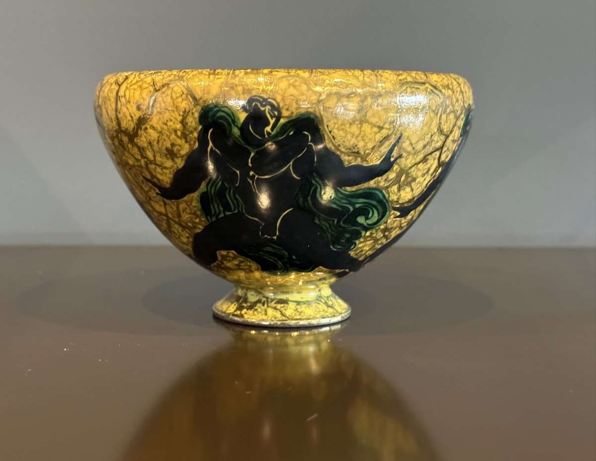 Jean Mayodon (1893 - 1967), Coupe Décor à  l'Antique En Céramique Emaillée Sèvres-photo-4