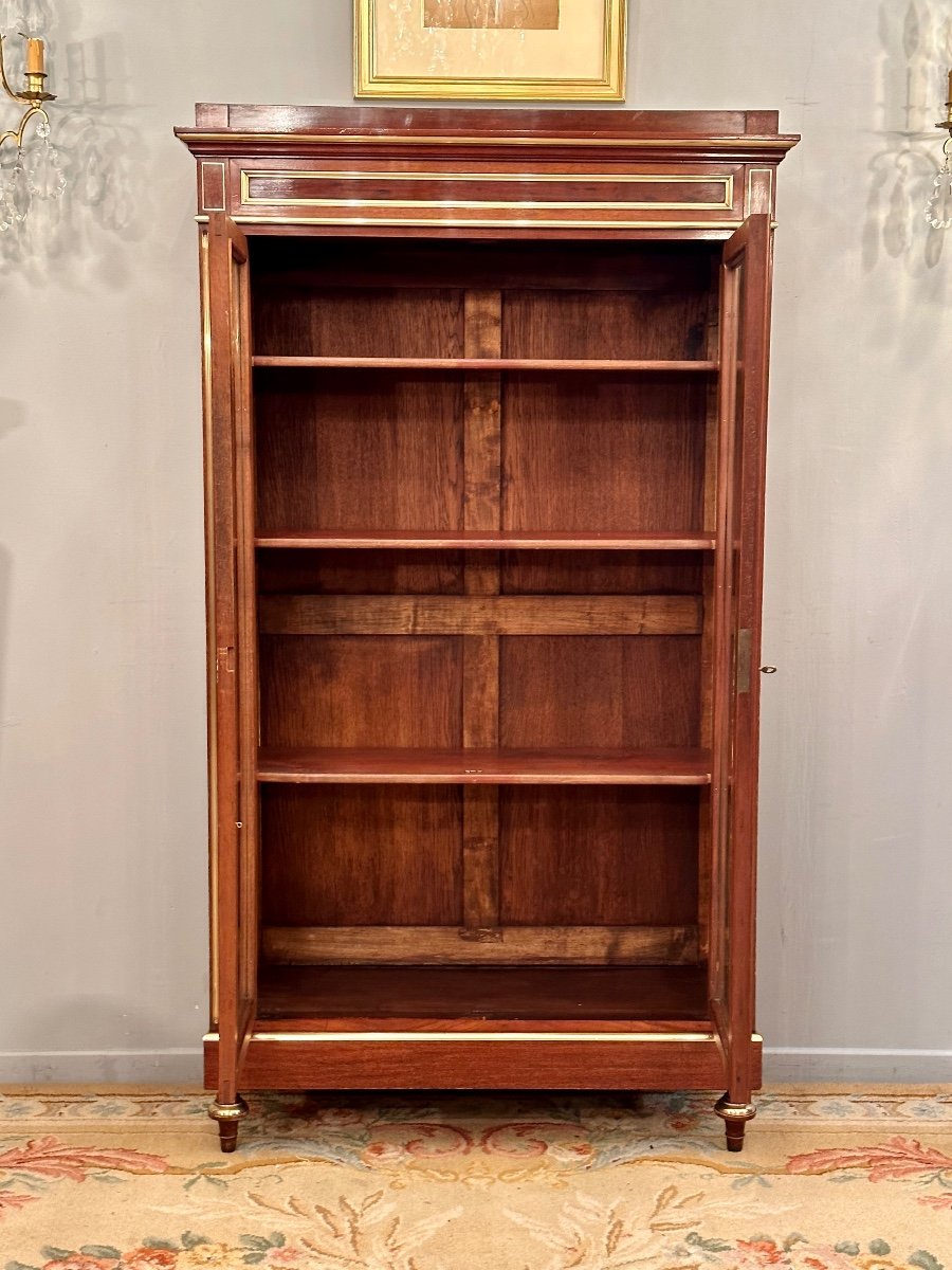 Petite Vitrine Bibliotheque En Acajou De Style Louis XVI Epoque XIXeme Vers 1860-photo-3