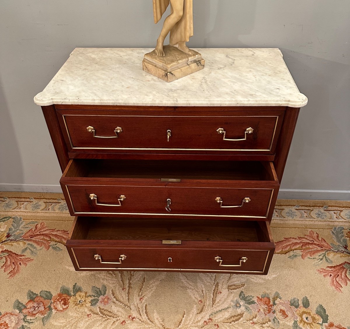 Commode Secretaire En Acajou d'Epoque Louis XVI Vers 1770-photo-3