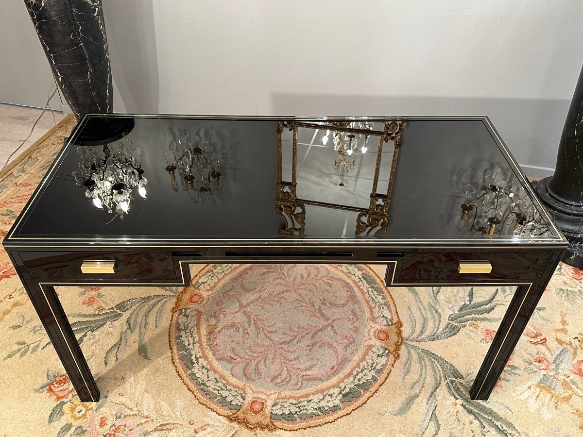 Pierre Vandel, Black Lacquered Desk, Paris, Circa 1970-photo-3